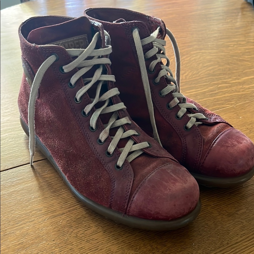 Camper Men's Burgundy High-Top Sneakers